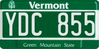 VT license plate YDC855