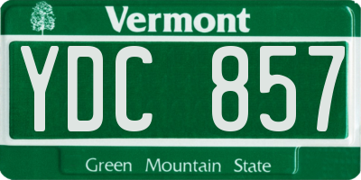 VT license plate YDC857