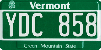 VT license plate YDC858
