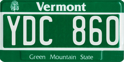 VT license plate YDC860