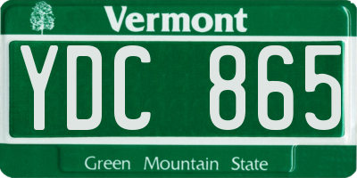 VT license plate YDC865