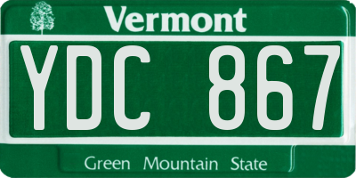 VT license plate YDC867