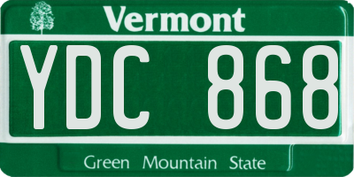 VT license plate YDC868