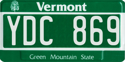 VT license plate YDC869