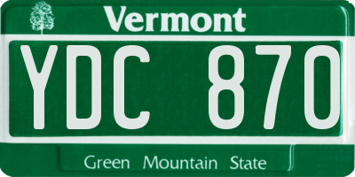 VT license plate YDC870