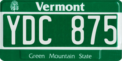 VT license plate YDC875