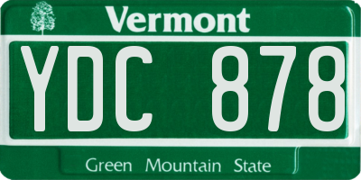 VT license plate YDC878