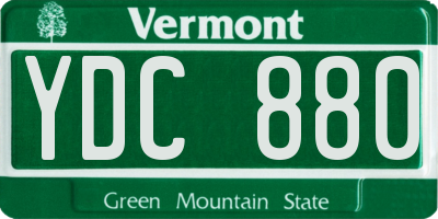 VT license plate YDC880