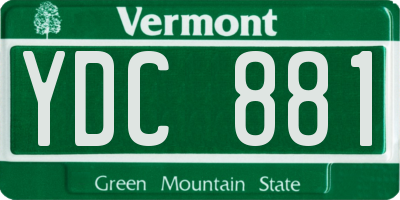VT license plate YDC881