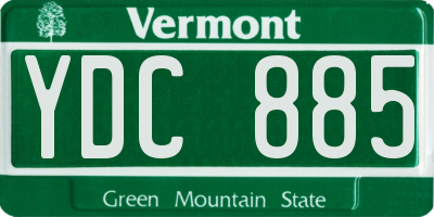 VT license plate YDC885