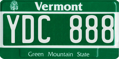 VT license plate YDC888