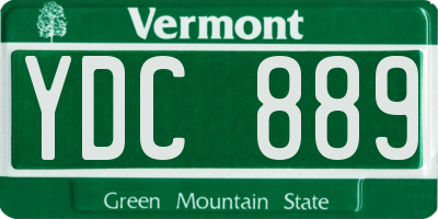 VT license plate YDC889