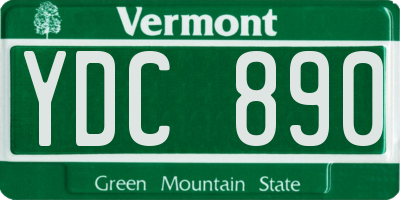 VT license plate YDC890
