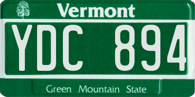 VT license plate YDC894