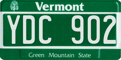 VT license plate YDC902