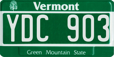 VT license plate YDC903