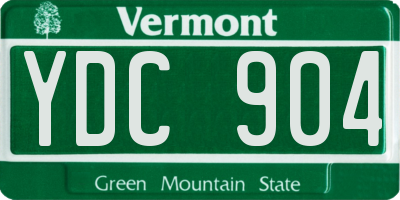 VT license plate YDC904