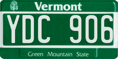 VT license plate YDC906