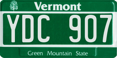 VT license plate YDC907