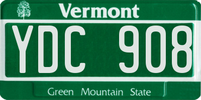 VT license plate YDC908