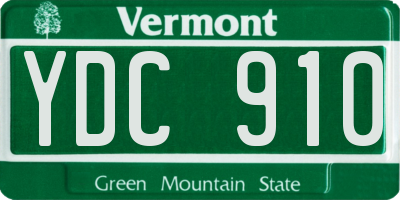 VT license plate YDC910