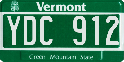 VT license plate YDC912