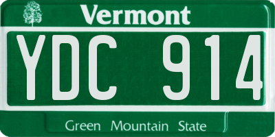 VT license plate YDC914