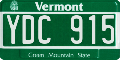 VT license plate YDC915