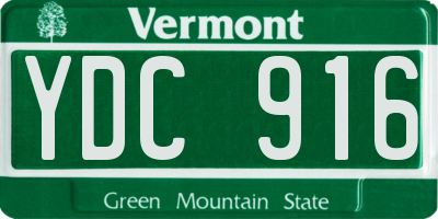 VT license plate YDC916
