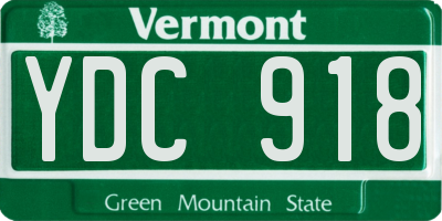 VT license plate YDC918