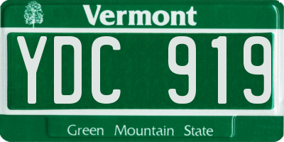 VT license plate YDC919