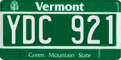 VT license plate YDC921