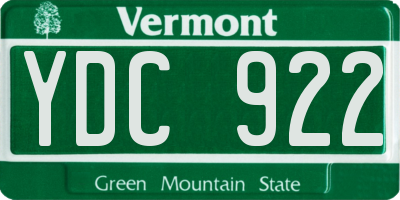 VT license plate YDC922