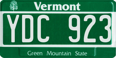 VT license plate YDC923