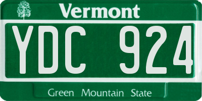 VT license plate YDC924
