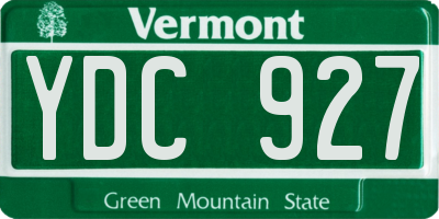 VT license plate YDC927