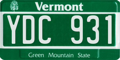 VT license plate YDC931