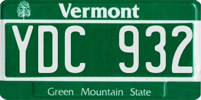 VT license plate YDC932