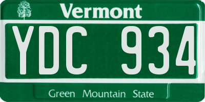 VT license plate YDC934