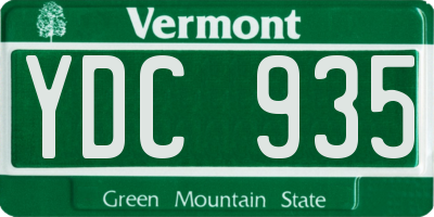 VT license plate YDC935
