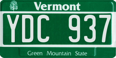 VT license plate YDC937