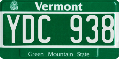 VT license plate YDC938