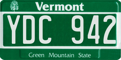VT license plate YDC942