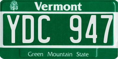 VT license plate YDC947