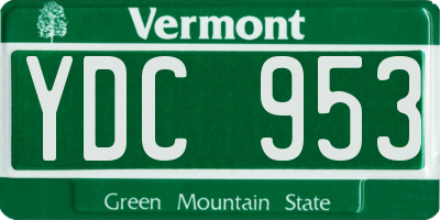 VT license plate YDC953