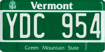 VT license plate YDC954