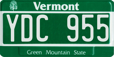 VT license plate YDC955