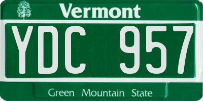 VT license plate YDC957