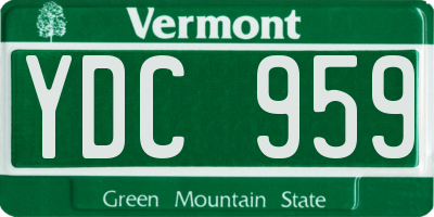 VT license plate YDC959