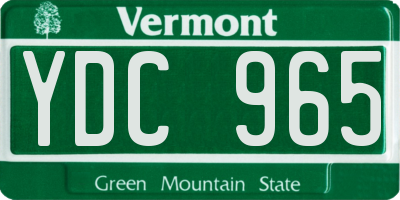 VT license plate YDC965